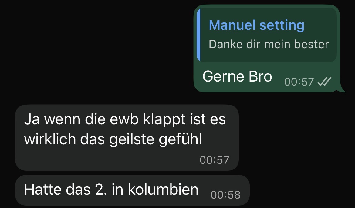 WhatsApp-Nachricht von Manuel: erstes Closing-Gefühl